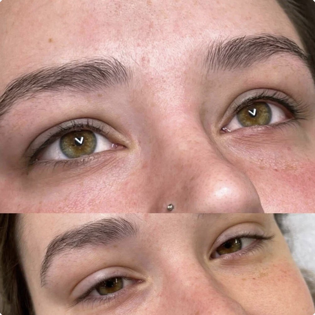 Lash enhancement before and after at Endless Ink Cosmetics