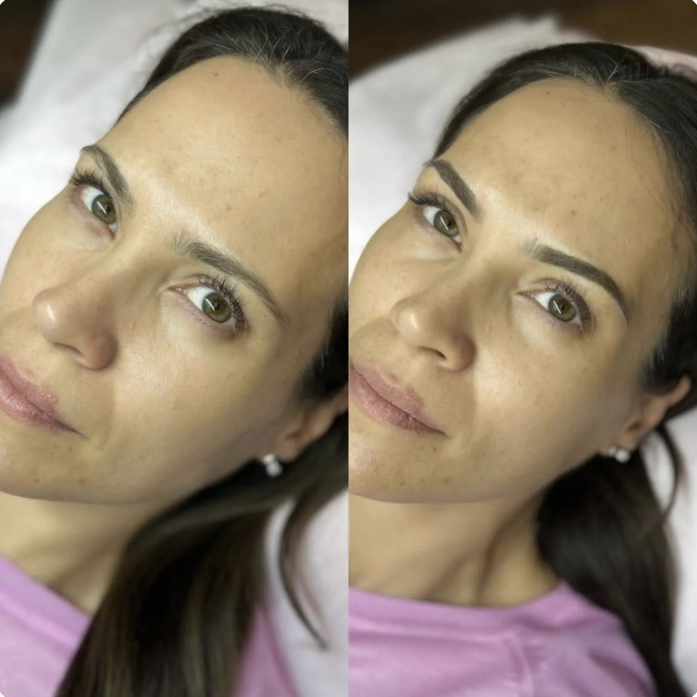 Ombré powder brows before and after at Endless Ink Cosmetics